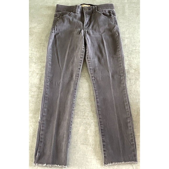 Democracy Denim - Democracy Ab Technology Womens Jeans Distressed Grey Straight Stretch  2 Petite